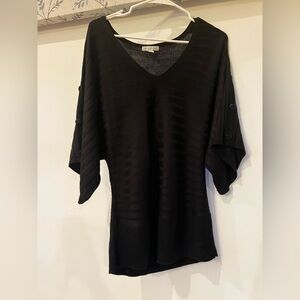 Black V-Neck Women's Top